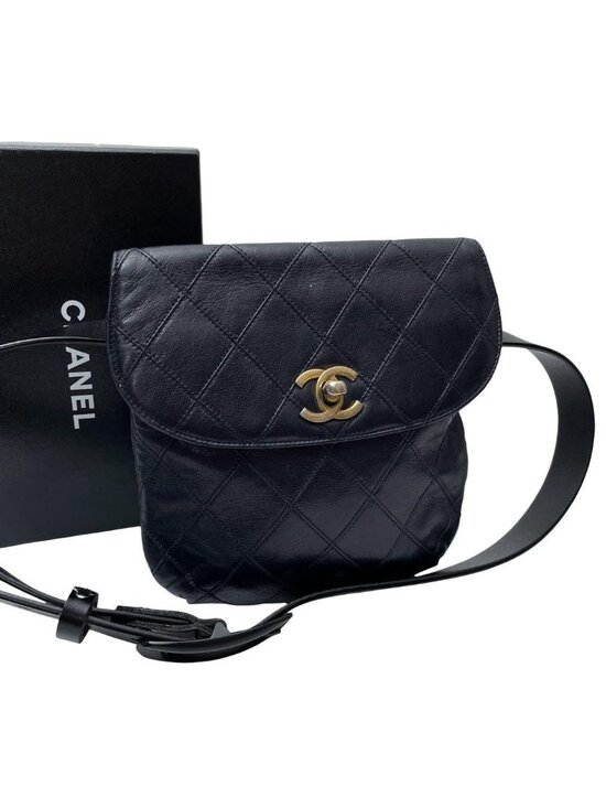 Chanel Handbags - Chanel Bicolor Quilted Lambskin Waist Belt Bag Navy